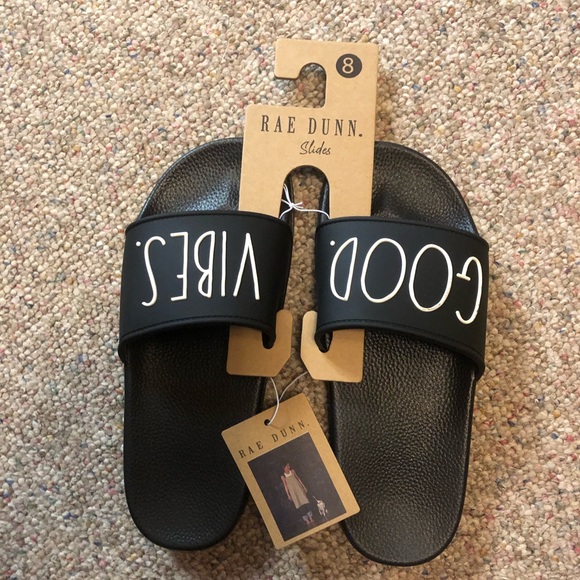 Rae Dunn Shoes | Rae Dunn Good Vibes Slide Sandals | Poshmark